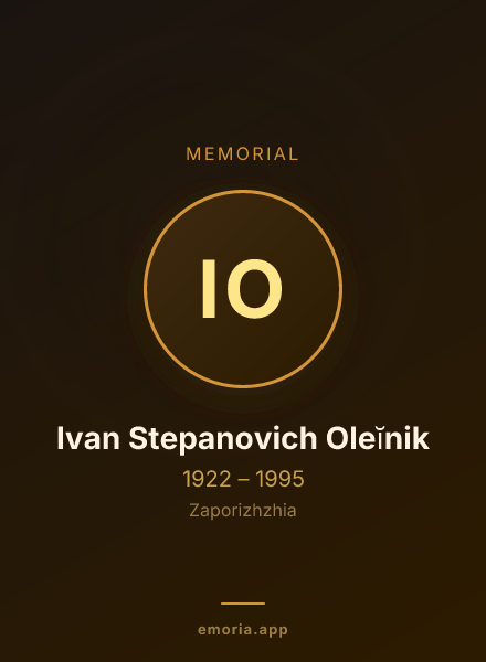 Memorial portrait of Ivan Stepanovich Oleĭnik