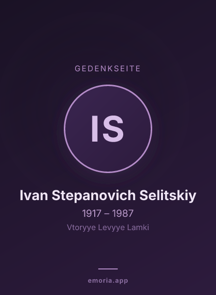 Gedenkportrait von Ivan Stepanovich Selitskiy