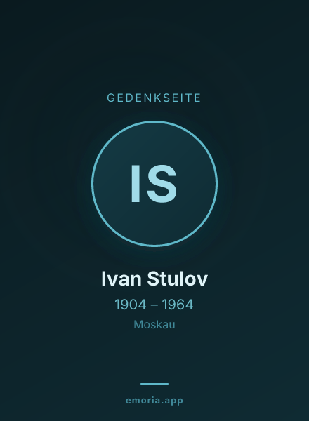 Gedenkportrait von Ivan Stulov