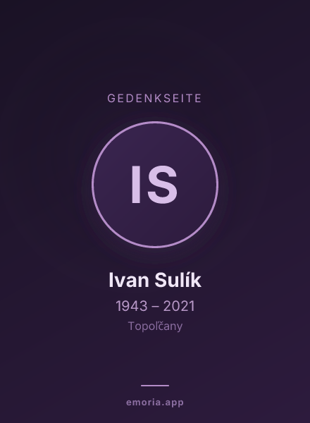 Gedenkportrait von Ivan Sulík