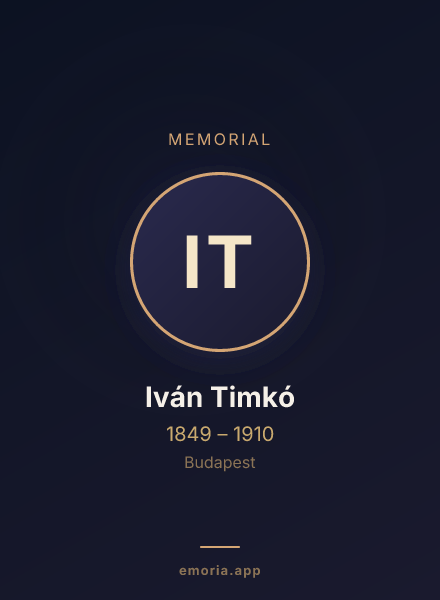 Memorial portrait of Iván Timkó
