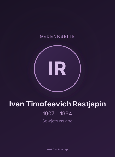 Gedenkportrait von Ivan Timofeevich Rastjapin