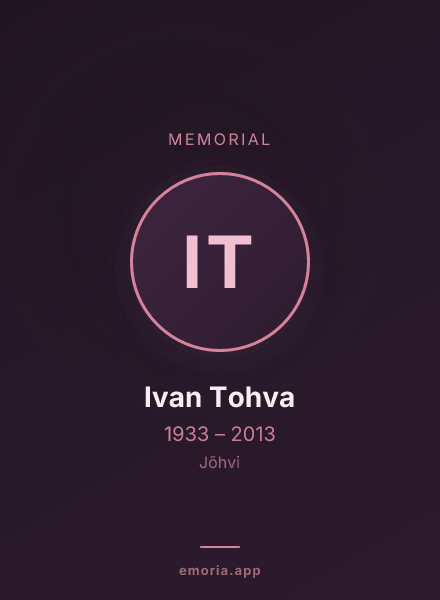 Memorial portrait of Ivan Tohva
