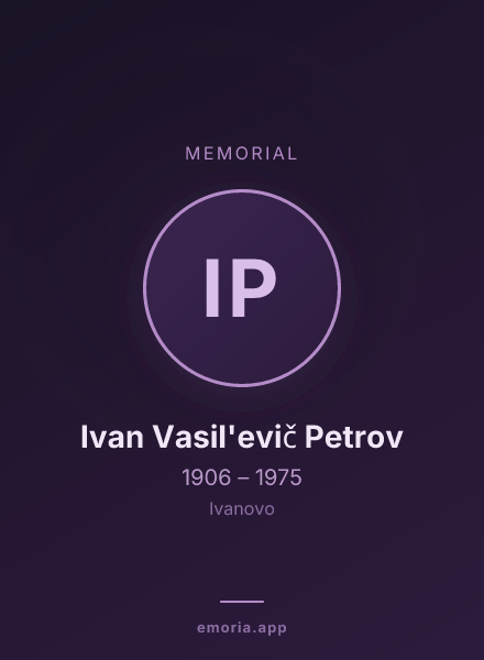 Memorial portrait of Ivan Vasil'evič Petrov