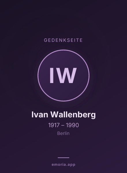 Gedenkportrait von Ivan Wallenberg