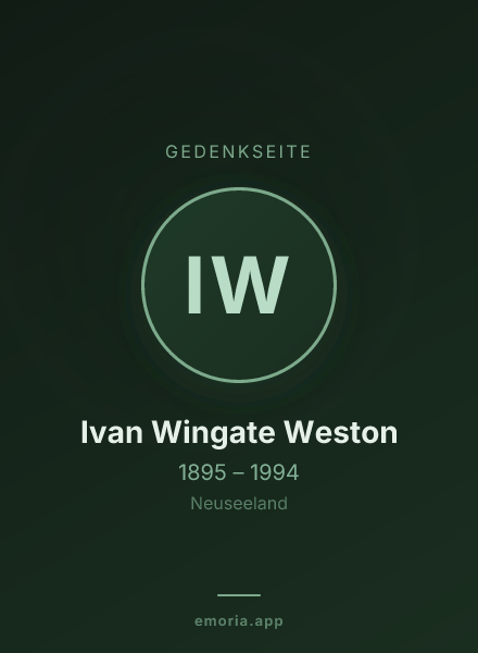Gedenkportrait von Ivan Wingate Weston