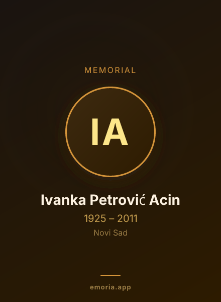 Memorial portrait of Ivanka Petrović Acin
