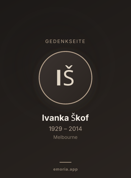 Gedenkportrait von Ivanka Škof