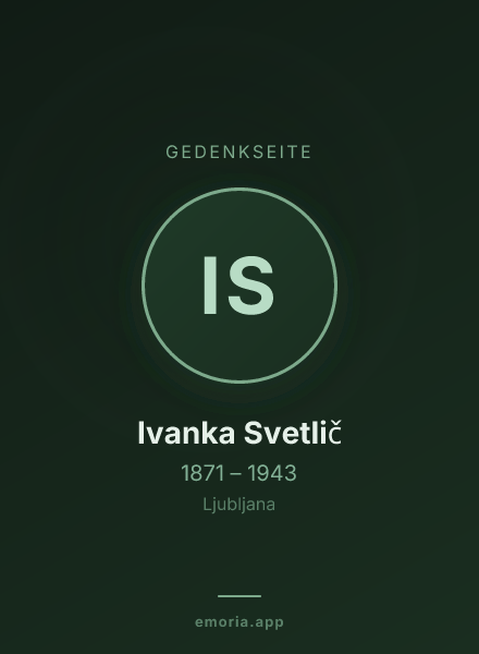 Gedenkportrait von Ivanka Svetlič