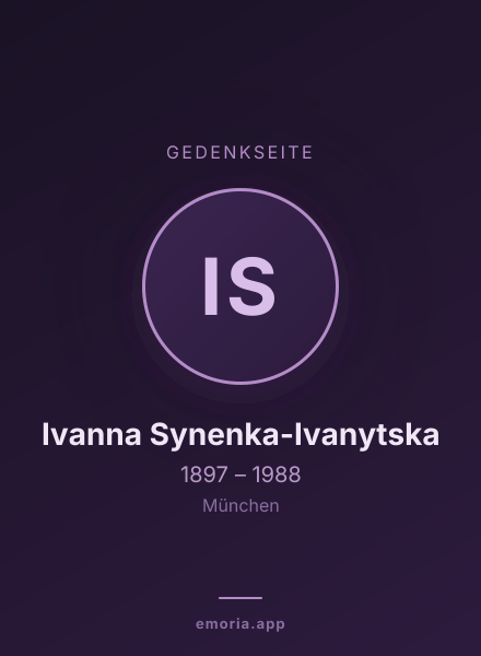 Gedenkportrait von Ivanna Synenka-Ivanytska