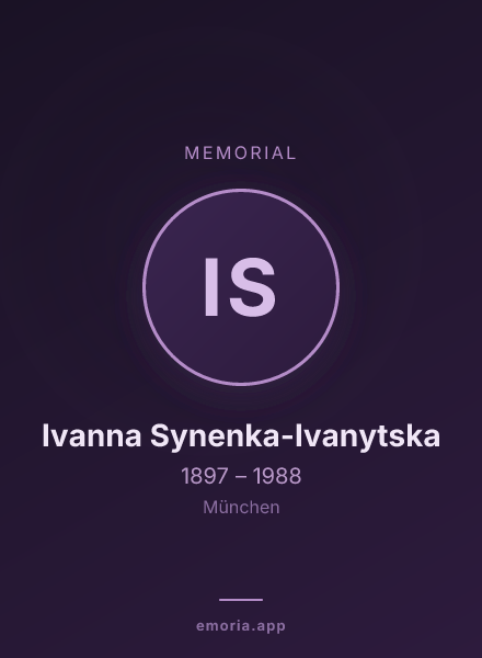 Memorial portrait of Ivanna Synenka-Ivanytska