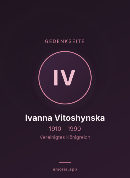Gedenkportrait von Ivanna Vitoshynska