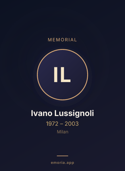 Memorial portrait of Ivano Lussignoli
