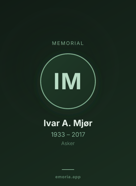 Memorial portrait of Ivar A. Mjør