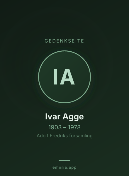 Gedenkportrait von Ivar Agge