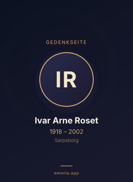Gedenkportrait von Ivar Arne Roset