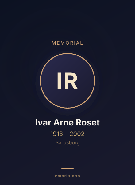 Memorial portrait of Ivar Arne Roset