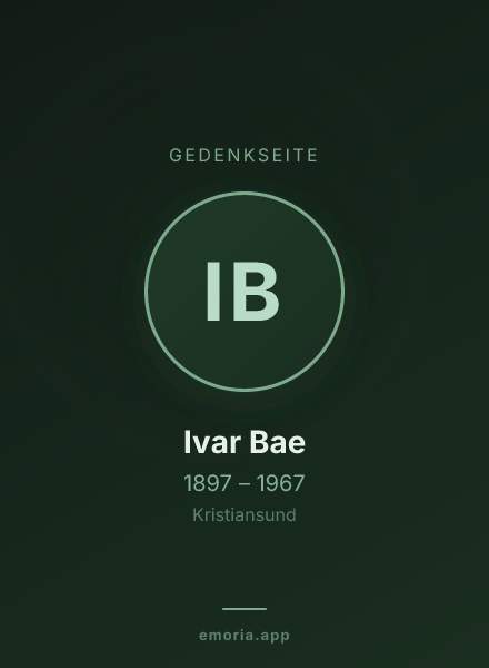 Gedenkportrait von Ivar Bae