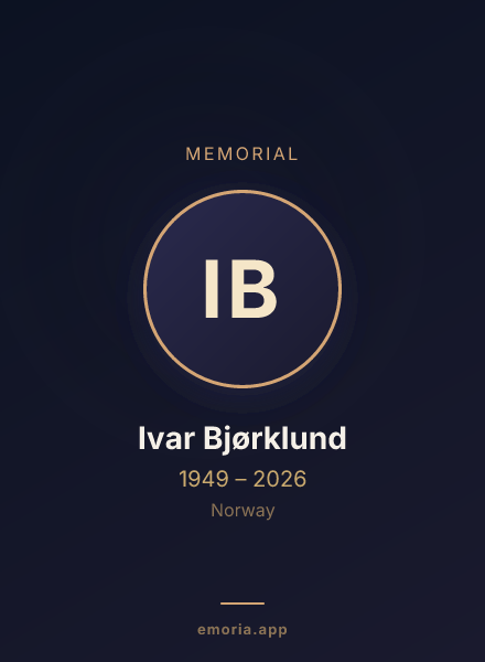 Memorial portrait of Ivar Bjørklund