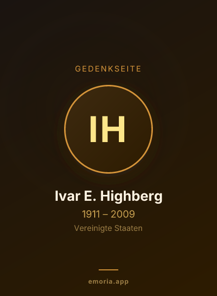 Gedenkportrait von Ivar E. Highberg