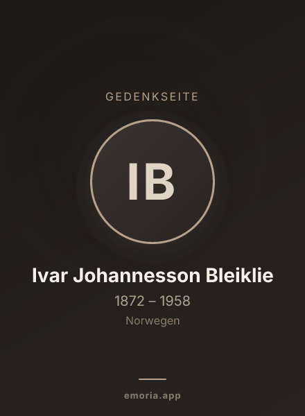 Gedenkportrait von Ivar Johannesson Bleiklie