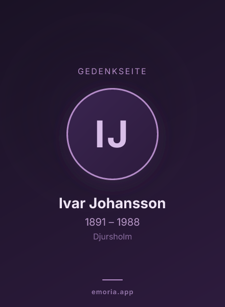 Gedenkportrait von Ivar Johansson