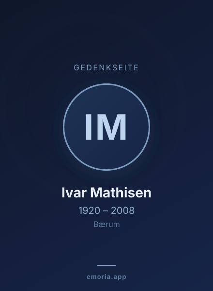 Gedenkportrait von Ivar Mathisen