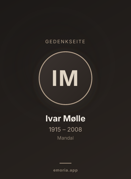 Gedenkportrait von Ivar Mølle