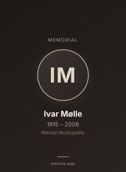 Memorial portrait of Ivar Mølle