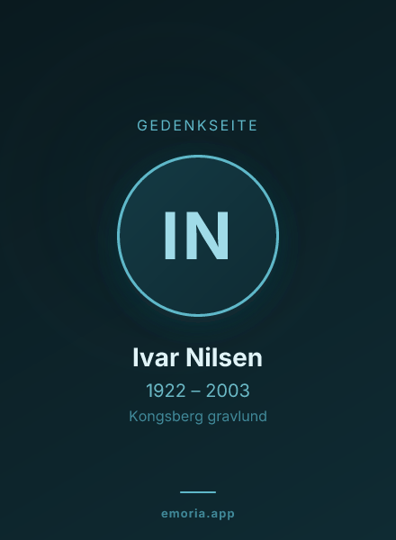 Gedenkportrait von Ivar Nilsen