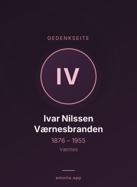 Gedenkportrait von Ivar Nilssen Værnesbranden