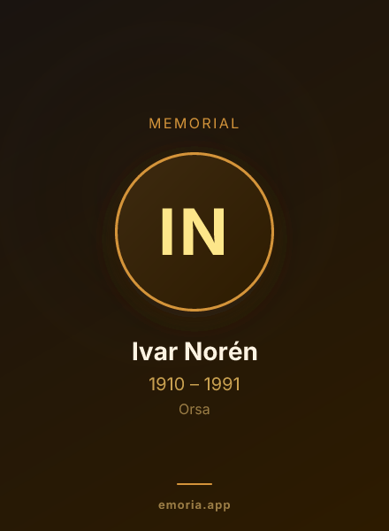 Memorial portrait of Ivar Norén