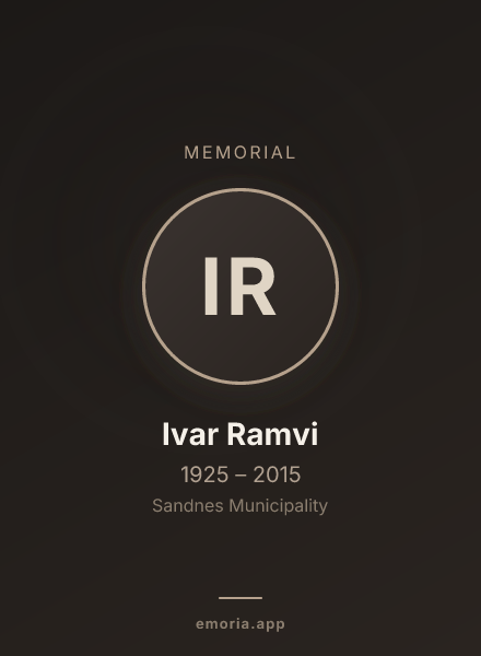 Memorial portrait of Ivar Ramvi