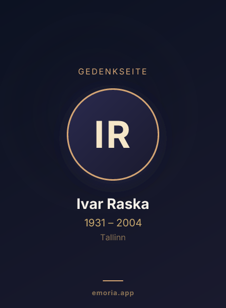 Gedenkportrait von Ivar Raska