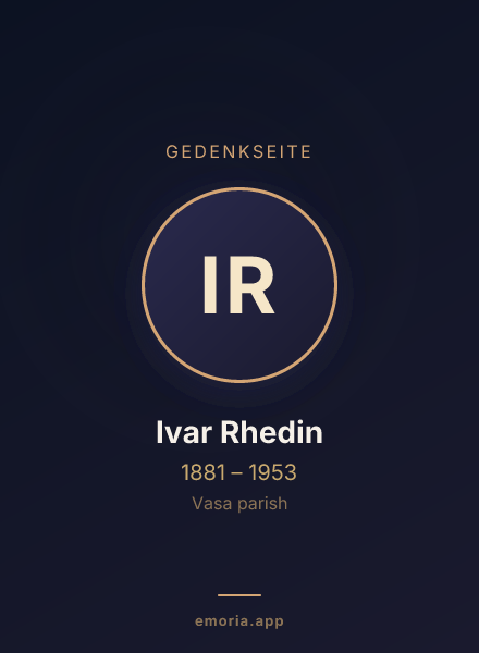 Gedenkportrait von Ivar Rhedin
