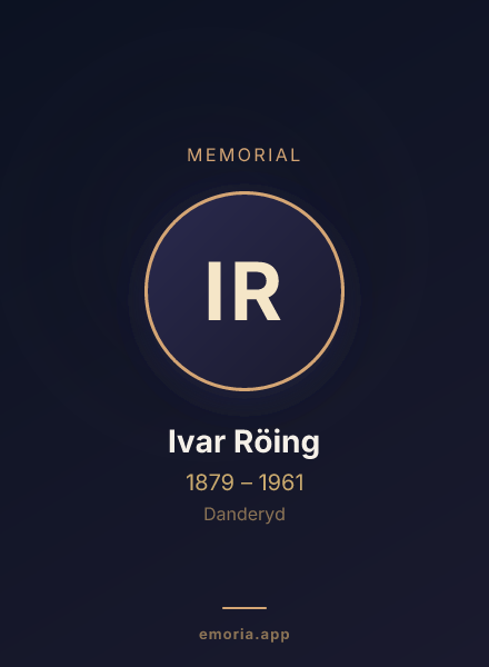 Memorial portrait of Ivar Röing