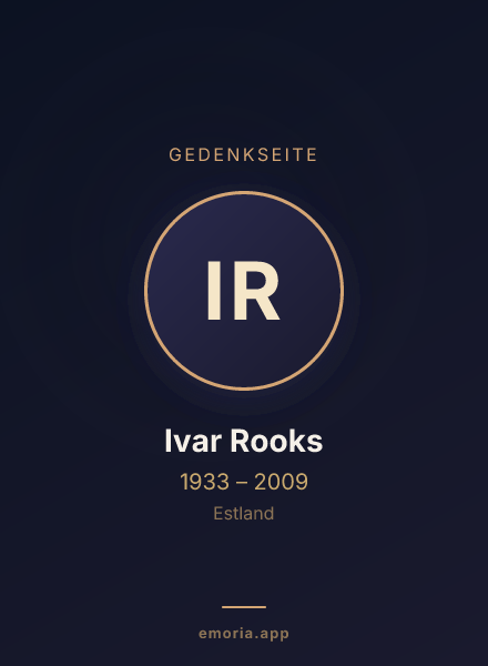 Gedenkportrait von Ivar Rooks