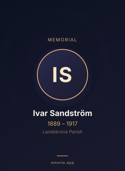 Memorial portrait of Ivar Sandström