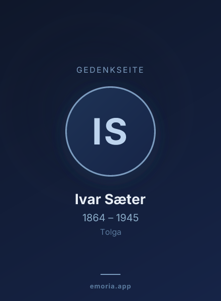 Gedenkportrait von Ivar Sæter