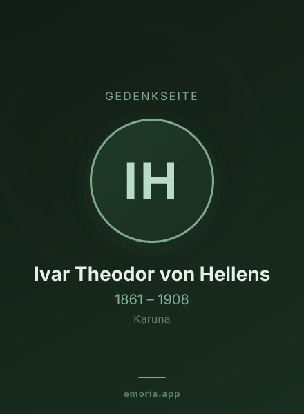 Gedenkportrait von Ivar Theodor von Hellens