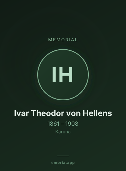 Memorial portrait of Ivar Theodor von Hellens