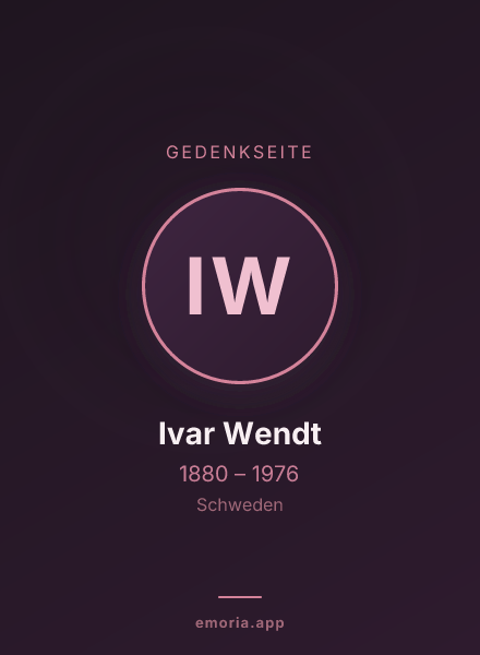 Gedenkportrait von Ivar Wendt