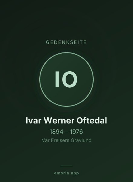 Gedenkportrait von Ivar Werner Oftedal