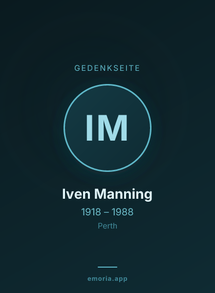 Gedenkportrait von Iven Manning