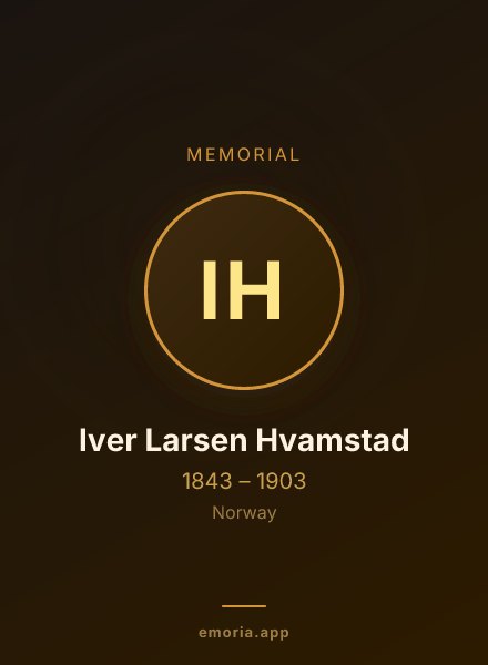 Memorial portrait of Iver Larsen Hvamstad