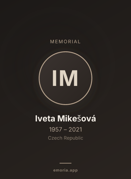 Memorial portrait of Iveta Mikešová