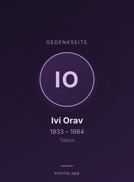 Gedenkportrait von Ivi Orav