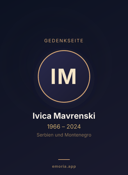 Gedenkportrait von Ivica Mavrenski