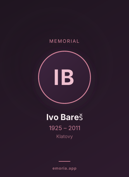 Memorial portrait of Ivo Bareš