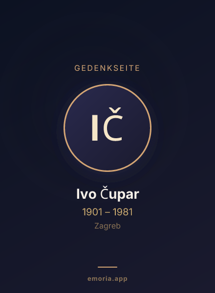 Gedenkportrait von Ivo Čupar